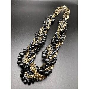 LOFT Black and Gold Twist Necklace